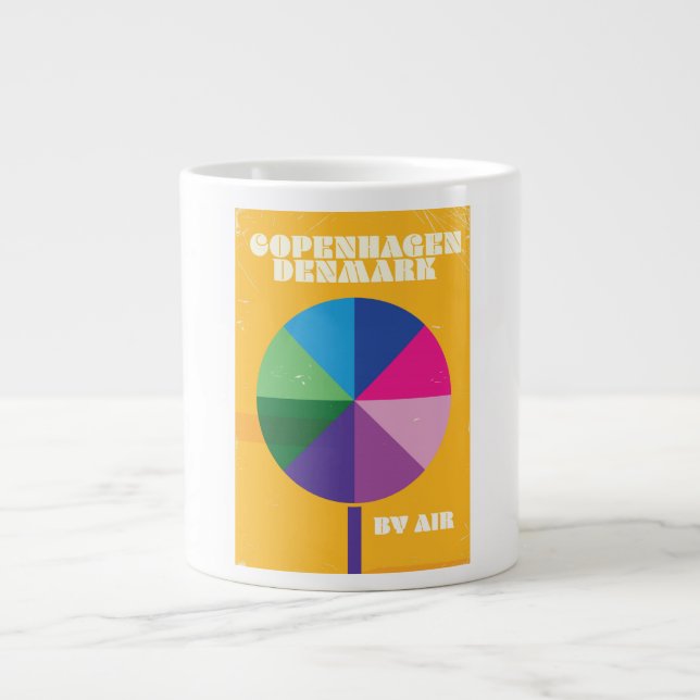 Köpenhamn, Danmark vintage resaffisch Jumbo Mugg (Framsidan)