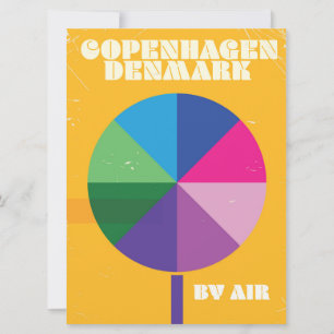 Köpenhamn, Danmark vintage reseaffisch Inbjudningar