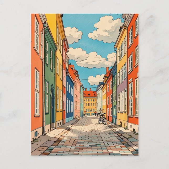 Köpenhamn Danmark-vintagen Vykort (Framsida)