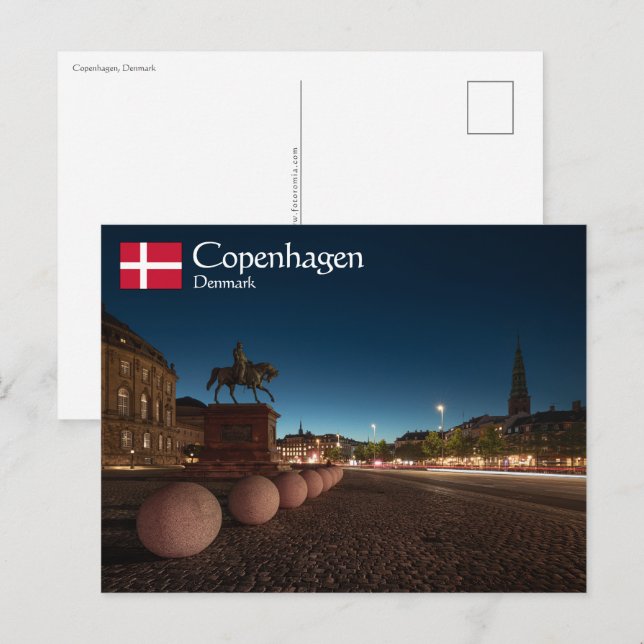Köpenhamn Danmark Vykort (Fram/baksida)