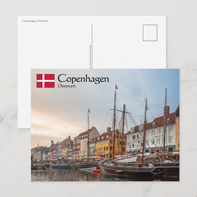 Köpenhamn Danmark Vykort (Fram/baksida)