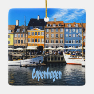 Köpenhamn Danmarks huvudstad Nyhavn Julgransprydnad Keramik