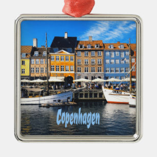 Köpenhamn Danmarks huvudstad Nyhavn Julgransprydnad Metall
