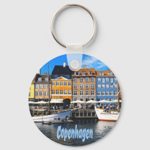 Köpenhamn Danmarks huvudstad Nyhavn Nyckelring