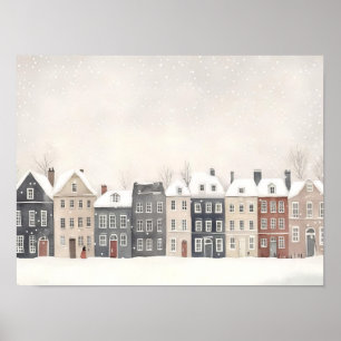 Köpenhamn Illustration Vinter Köpenhamn Tryck De