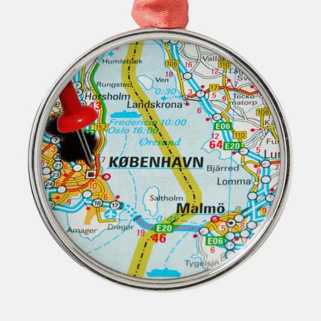 Köpenhamn København i Danmark Julgransprydnad Metall (Framsidan)