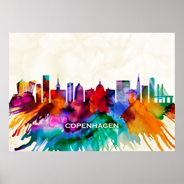 Köpenhamn Skyline Poster (Framsidan)