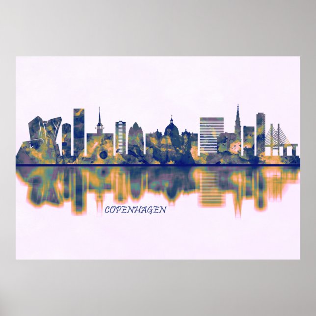 Köpenhamn Skyline Poster (Framsidan)
