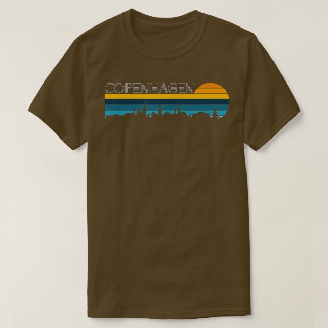 Köpenhamn SkylineVintage Retro Sunset Kopenhagen T Shirt (Design framsida)