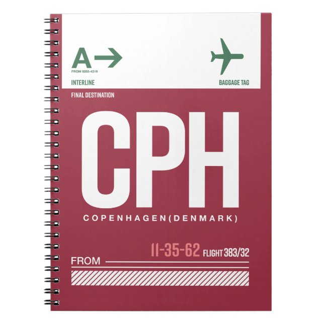 Köpenhamn - Travel Journal Anteckningsbok (Framsidan)