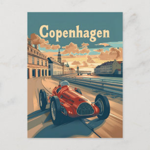 Köpenhamn Vintage Racing Car Vykort