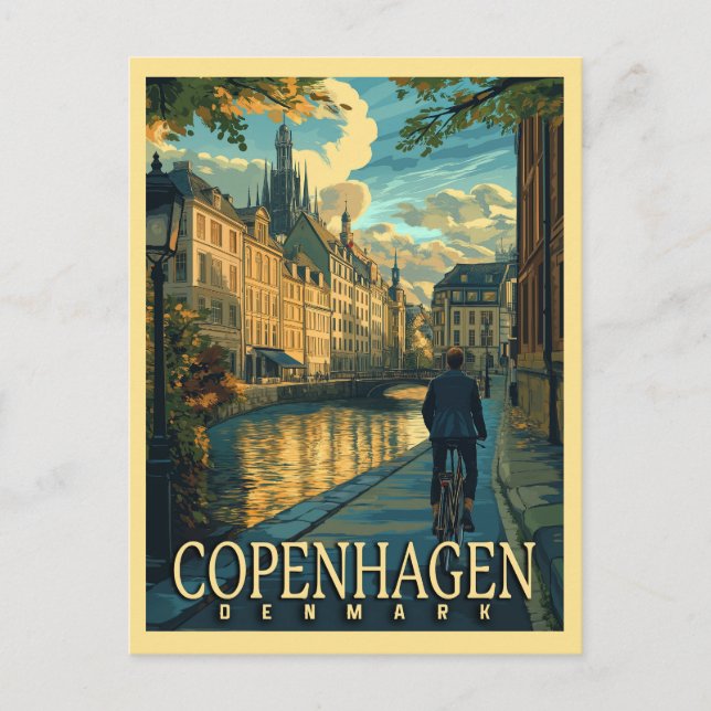 Köpenhamn Vintage resor Vykort (Framsida)