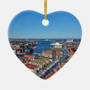Köpenhamnport som är bästa av Vor Frelsers Kirk Julgransprydnad Keramik