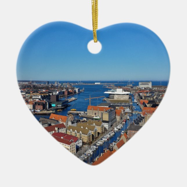 Köpenhamnport som är bästa av Vor Frelsers Kirke Julgransprydnad Keramik (Framsidan)