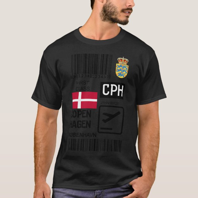 Köpenhamns flygplats Kastrup Internationell T Shirt (Framsida)