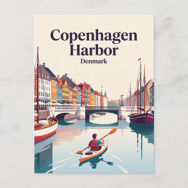 Köpenhamns hamn Danmark Vykort (Framsida)