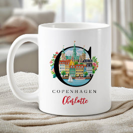 Köpenhamns Monogram Bokstav C Personligt Gåva Kaffemugg