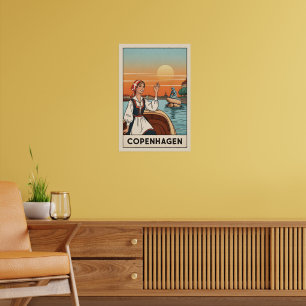 Köpenhamns vintage resemotiv, poster