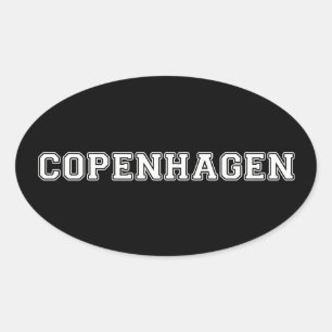 KöpenhamnsDanmark Ovalt Klistermärke