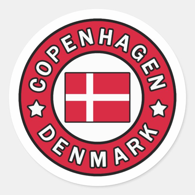 KöpenhamnsDanmark Runt Klistermärke (Framsida)