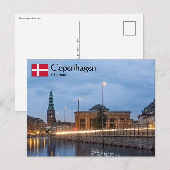 KöpenhamnsDanmark Vykort (Fram/baksida)