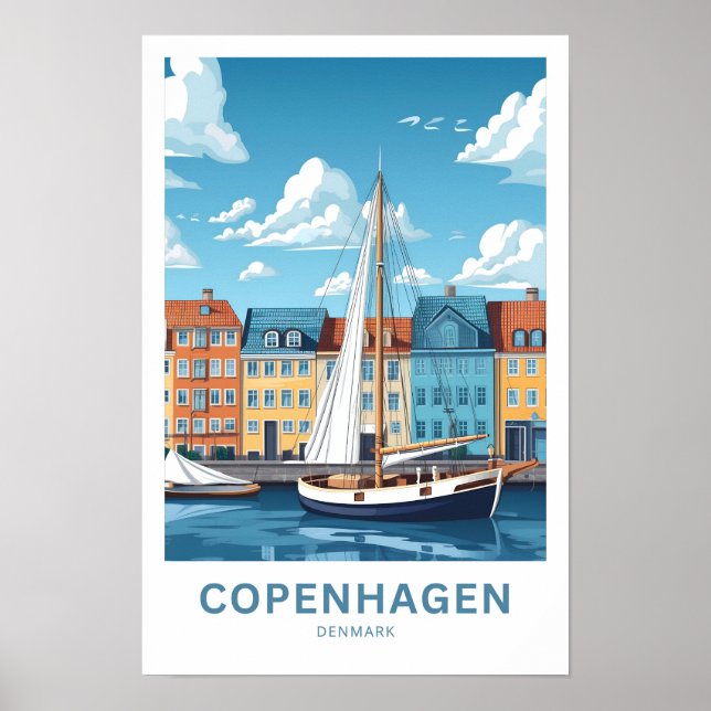 Köpenhamnsreseutskrift för Danmark Poster (Framsidan)