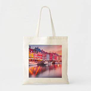 Köpenhamnssoluppgången Nyhavn, Danmark Tygkasse
