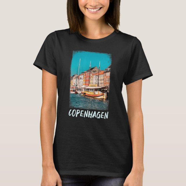 Köpenhamnsstaden Köpenhamn T Shirt (Framsida)