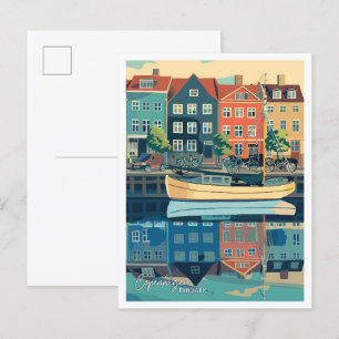 Köpenhamnstaden Danmark Vintage resor Vykort