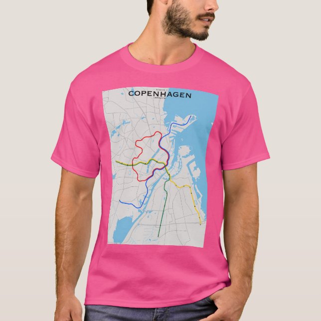Köpenhamnstransitering Karta T Shirt (Framsida)