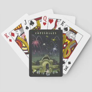 Köpenhamnvintage resor som leker kort casinokort