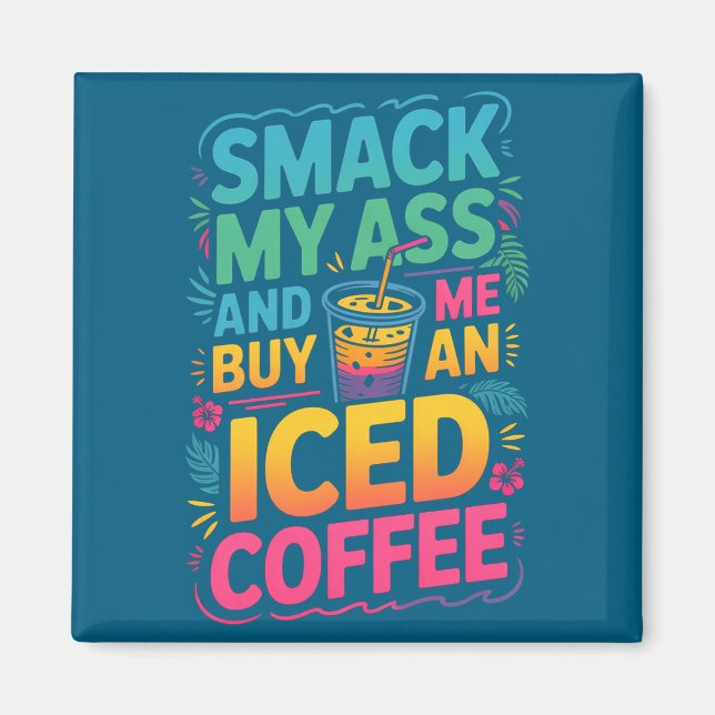 Köper Iced Coffee Premium T-Shirt Smack Magnet (Framsidan)