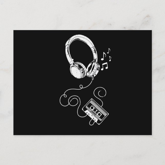 Kopfhörer und Kassette Vykort (Framsida)