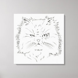 Kopfzeichnung einer Perserkatze Canvastryck