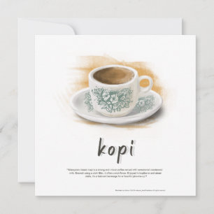 Kopi Classic Coffee Mugg Malaysias platta Helgdag Julkort