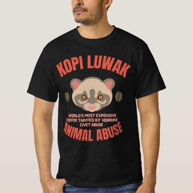 Kopi Luwak Animal Abus - Luwak-kaffe T Shirt (Framsida)