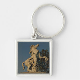 Kopia av en av de två "Marly häst originall Fyrkantig Silverfärgad Nyckelring