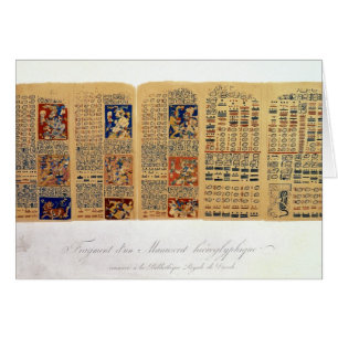 Kopia av ett fragment av Dresden Codex Hälsningskort