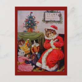 Kopia av julklapp Santa & Kitten Kids Vykort