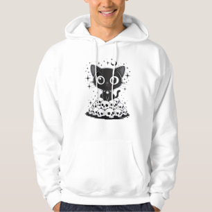 Kopia av Katt skallar Kuslig söt Kitty Goth Svart Hoodie