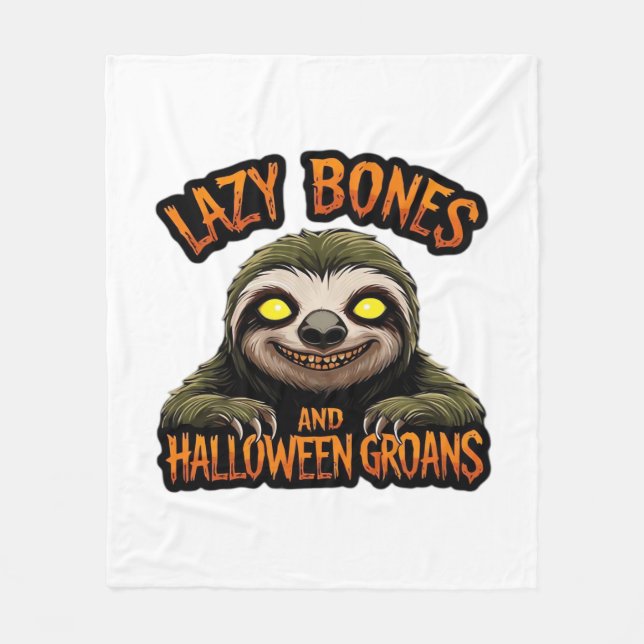 Kopia av Lazy Bones and Halloween Groans - Creepy  Fleecefilt (Framsidan)