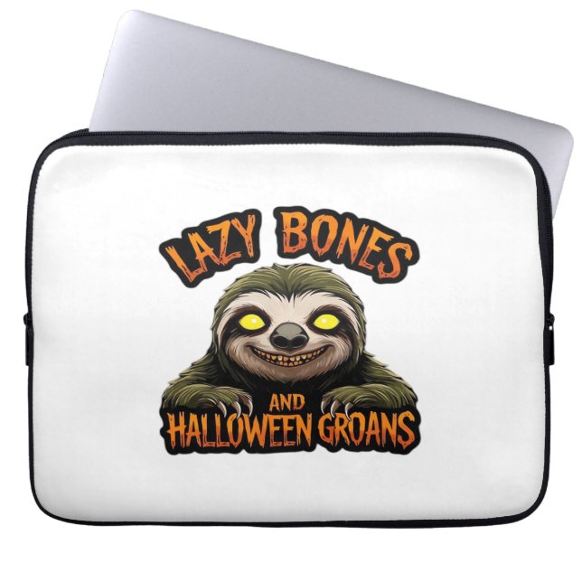 Kopia av Lazy Bones and Halloween Groans - Creepy  Laptop Fodral (Framsidan)