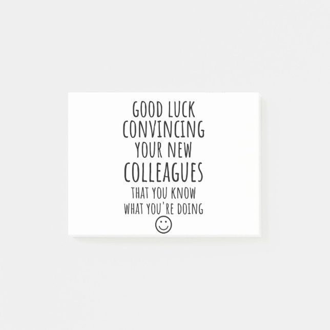 Kopia av Lycka till som övertygar dina nya medarbe Post-it Block (Framsida)