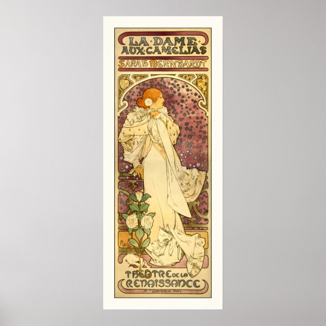 Kopia av original Mucha: La Dame aux Camélias Poster (Framsidan)