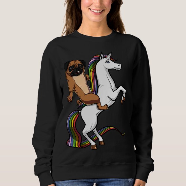 Kopia av Pug Hund Riding Unicorn Classic T-Shirt 3 (Framsida)