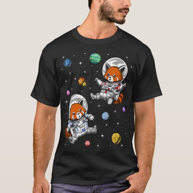 Kopia av Röda Panda Björn Astronauter T Shirt (Framsida)