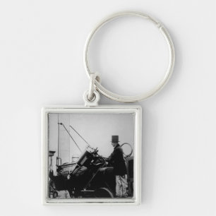 Kopia av Stephensons raket, 1929 Fyrkantig Silverfärgad Nyckelring