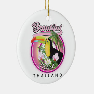 Kopia av vackra Thani Thailand Julgransprydnad Keramik