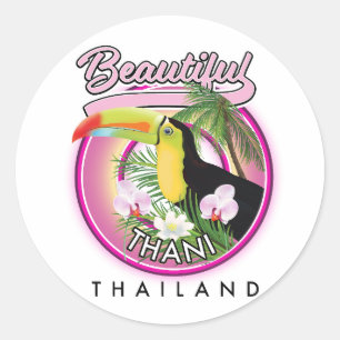 Kopia av vackra Thani Thailand Runt Klistermärke