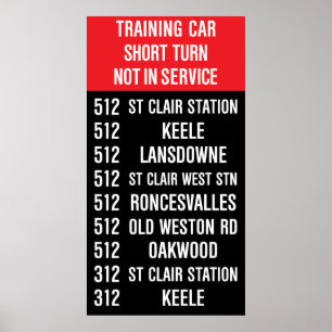 Kopia TTC Rollsign för 512 ST-CLAIR Poster